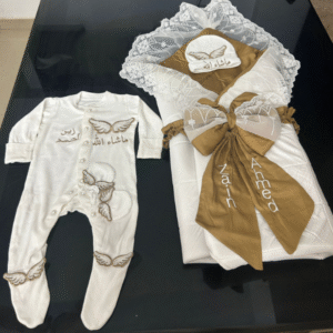 Angel Wings Newborn Baby Welcome Set – Golden Brown Edition