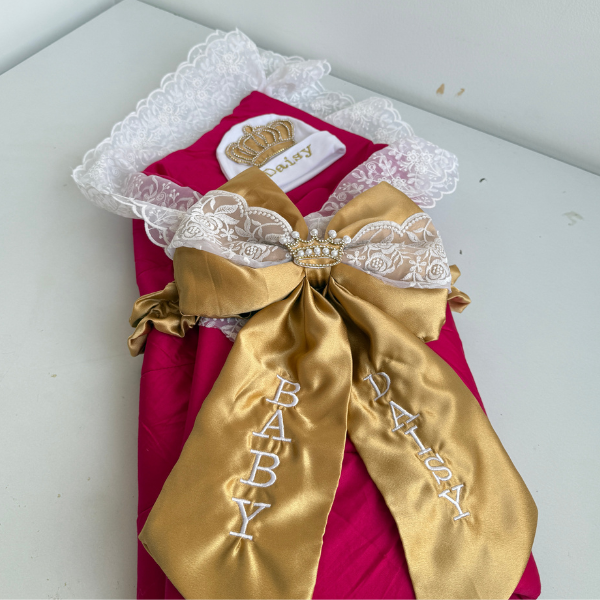 wrapper with golden bow