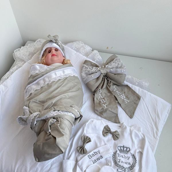 Baby Wrapper & Romper Set – Soft, Cozy & Newborn-Friendly with cotton swaddle sheet
