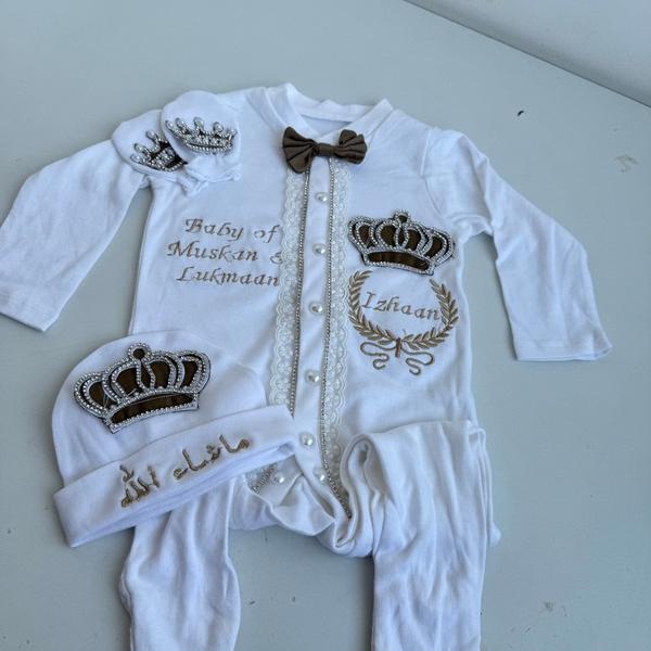 romper cap mittens set