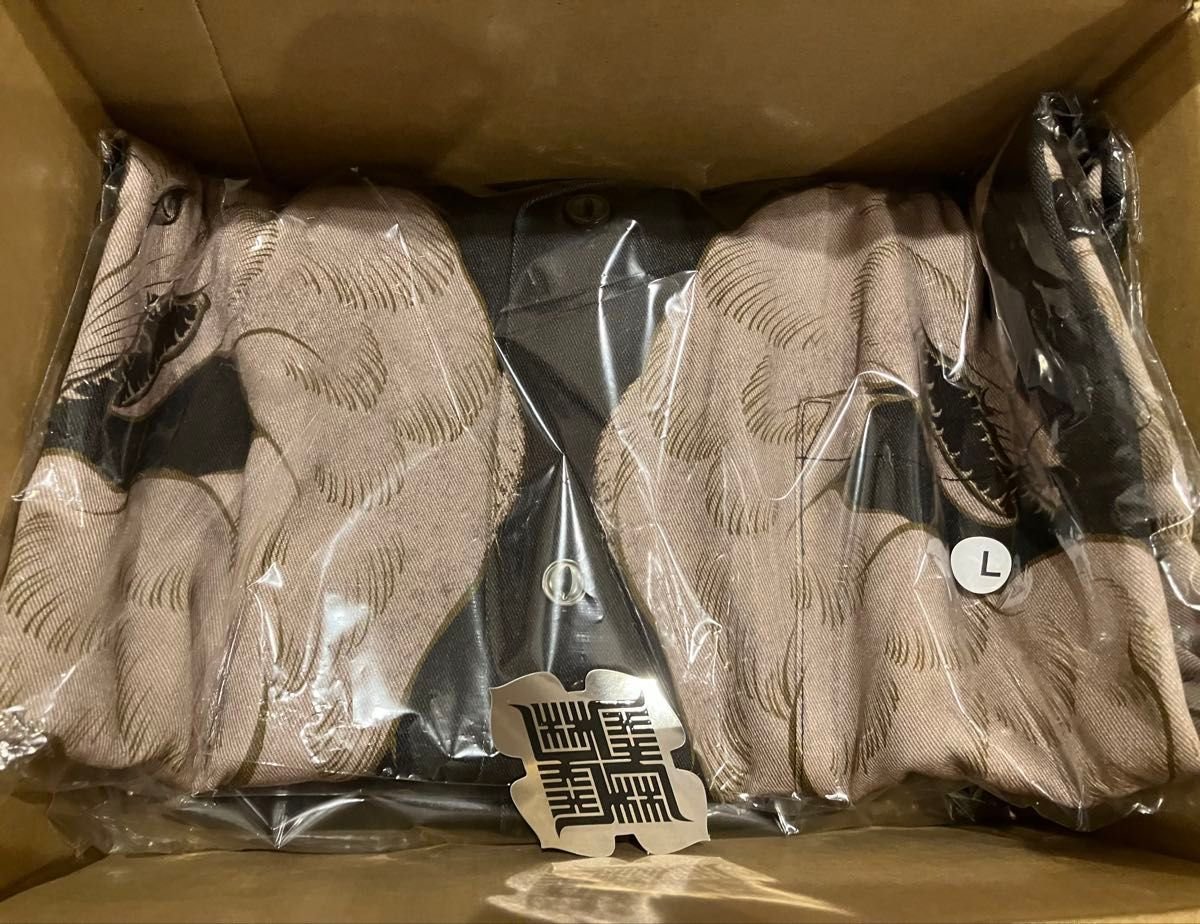 ガッキン 舐達麻 GAKKIN x BUDSPOOL 白墨狐 HAWAIIAN SHIRT サイズL 和