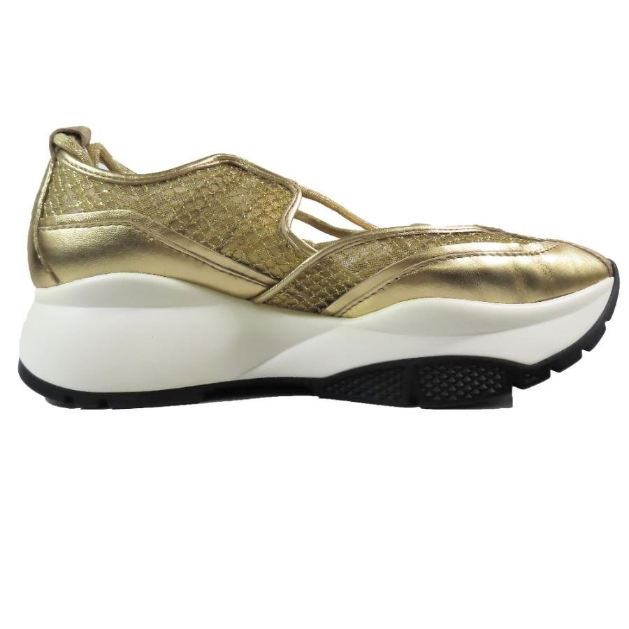 JIMMY CHOO（ジミーチュウ） 未使用 Gold Mesh Leather Sneakers